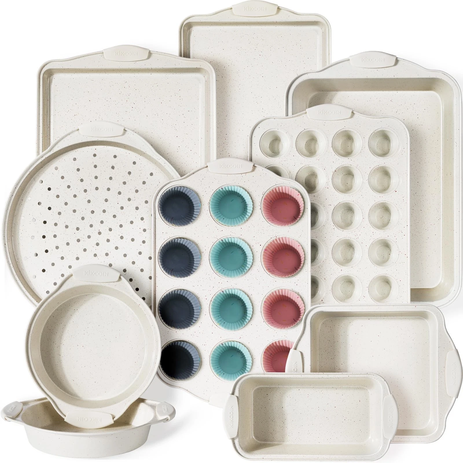 Kikcoin 22 PCS Nonstick Baking Pans Set, Stackable Bakeware, Silicone Handles
Opens in a new window