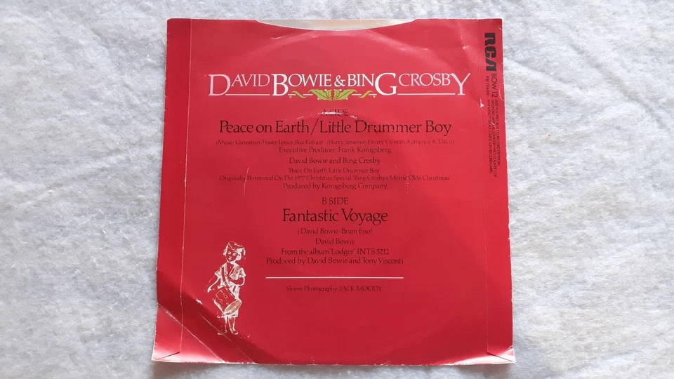DAVID BOWIE & BING CROSBY     "PEACE ON EARTH"     VINYL 7" SINGLE RECORDS - Image 2 of 4
