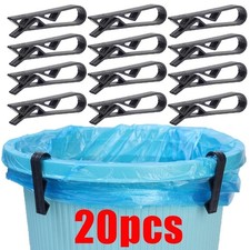 Garbage Can Clips - 20pcs Anti-Slip Trash Bag Holders - Waste Basket Fixation