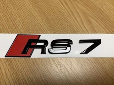 Fits Audi RS7 Badge For Rear Boot Gloss Black adhesive backing