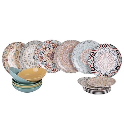 Villa D'Este Home Tivoli Sharm Geschirr-Set 18-teilig Porzellan Multicolor