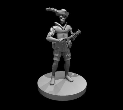 Skeleton Bard V3 NPC Undead Monster Manual 28mm Scale DND D&D Tabletop Mini