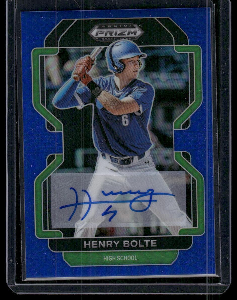 2022 Panini Prizm Draft Picks #PDP56 Henry Bolte Base Autographs Blue #/99