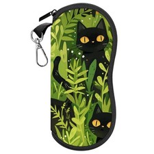Glasses Case Sunglasses Eyeglass Soft Case Zipper Light Neoprene Pouch Af9-cat
