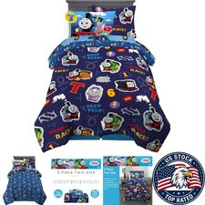 Thomas Friends 5-Piece Twin Size Bedding Set - Soft Reversible Comforter