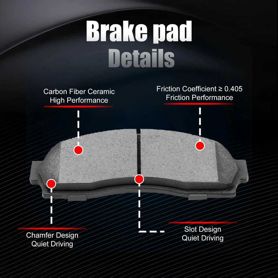 Front Ceramic Brake Pads D856 for Jeep Liberty 2002-2007|Chrysler Voyager 2003 - Image 2 of 4