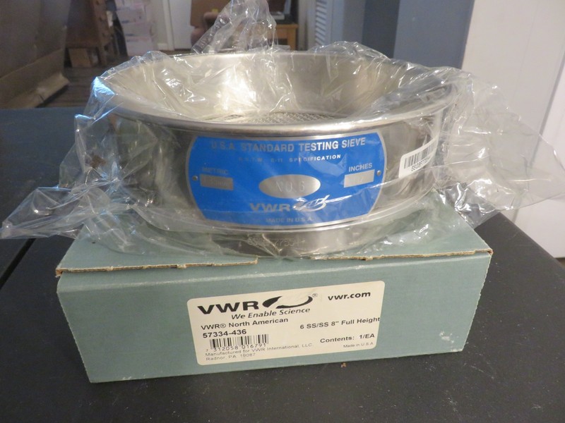 Stainless Testing Sieve 8"/ Brand New in Box/VWR 57334-436 #6