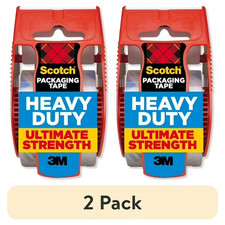 (2 pack) Scotch Heavy Duty Packaging Tape, Clear, 1.88 in. x 25.6 yd