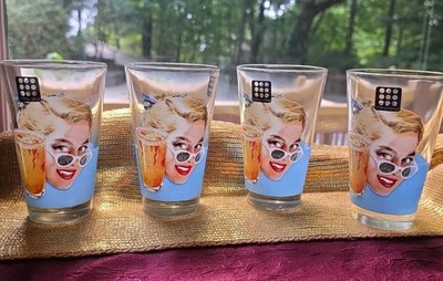 VINTAGE Set Of Four Cerve*Italy*50's Collection 12 0z tumblers*Retro*Mid Century