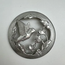 Vintage Seagull Pewter Canada Potpourri Jar Lid Wren On Leaves 1988