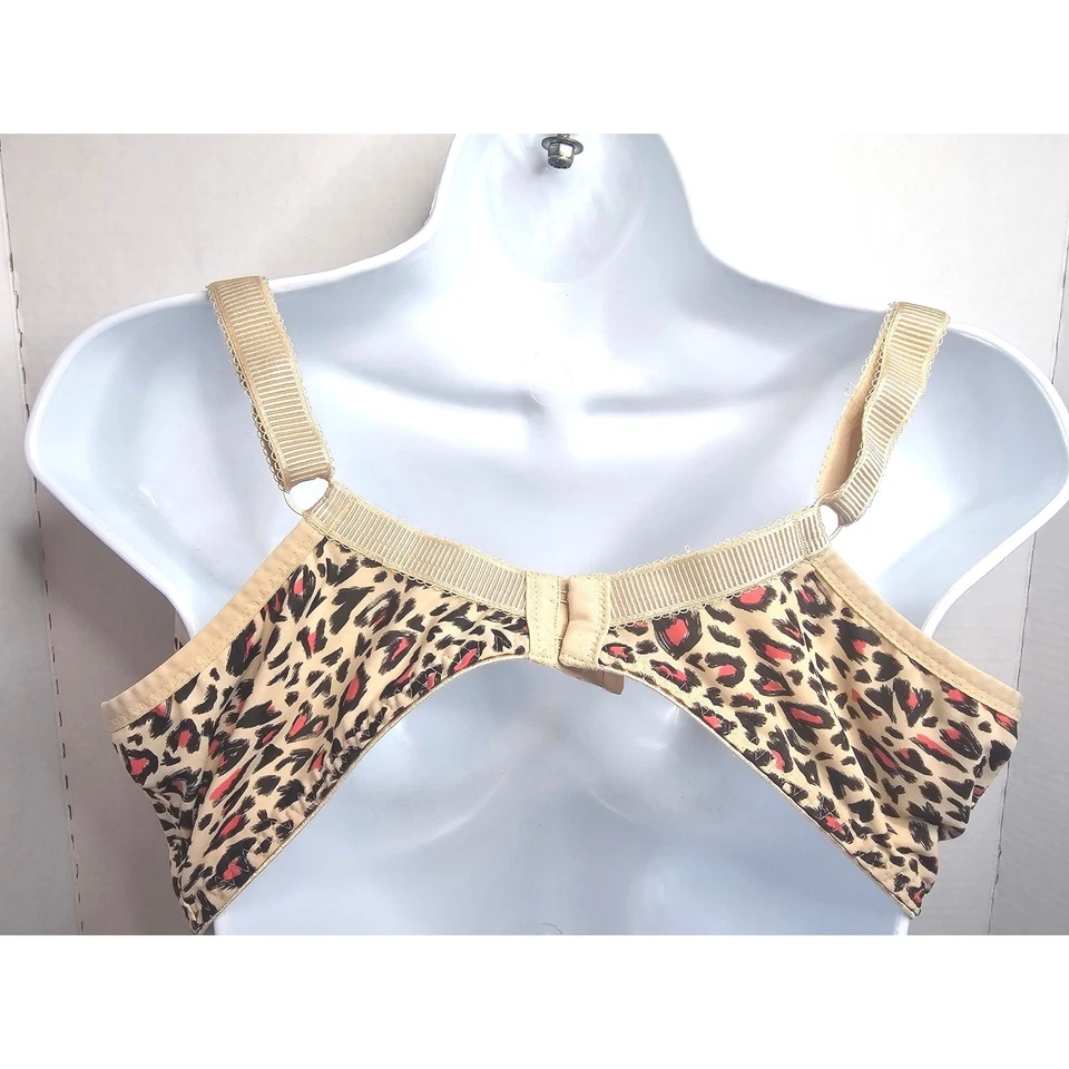 Sujetador Freya Deco con aros moldeado estampado de leopardo 36H lazo naranja neón Foto 4 de 4