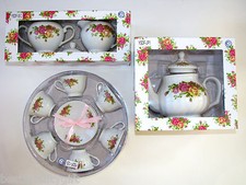 JOSEPH SEDGH PINK ROSE 17 PC TEAPOT+TEA CUP/SAUCER+CREAMER+SUGAR JAR+LID-NEW+BOX