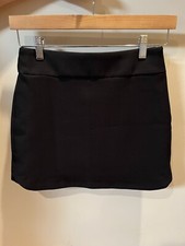 NWT Zara High Waisted Mini Skirt Rounded Hem Black Size XS