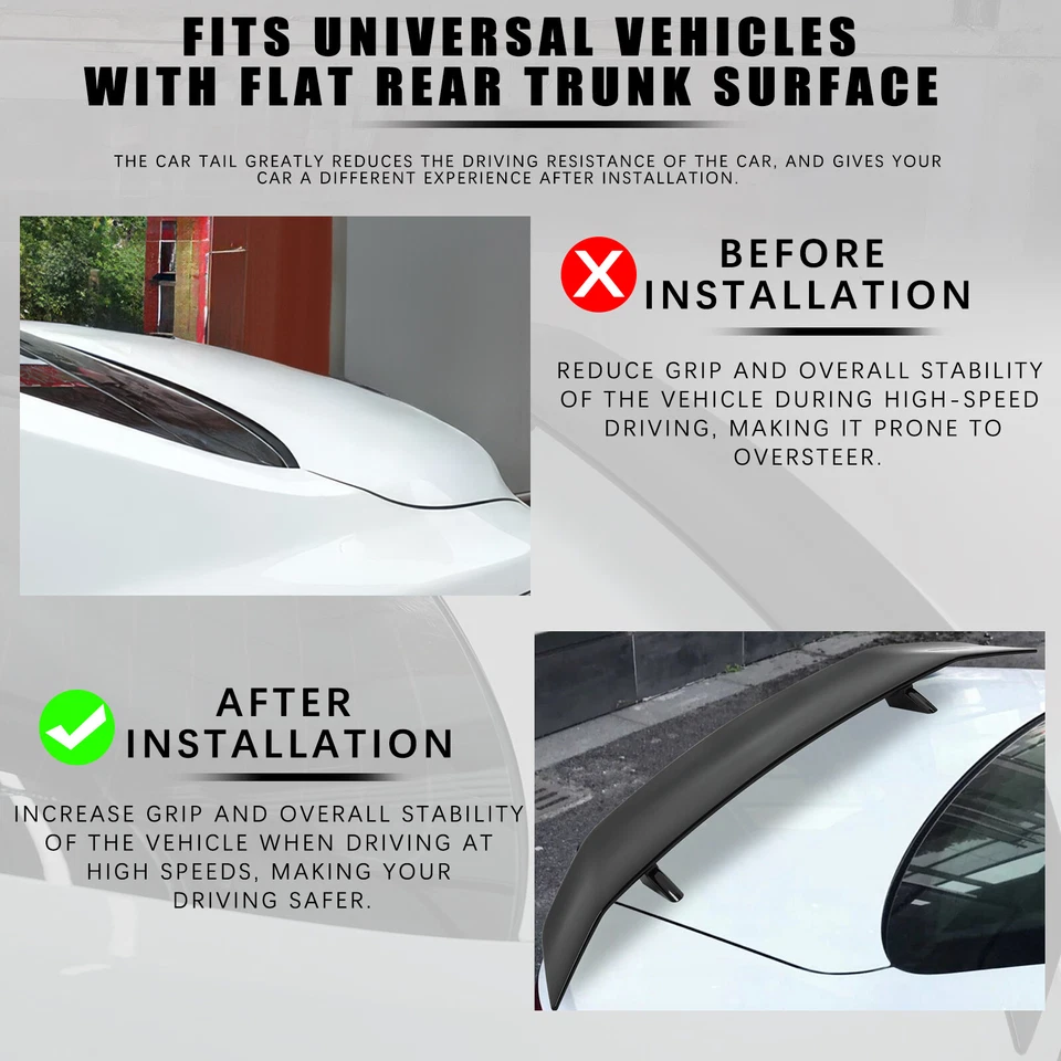 For Mercedes-Benz SL55 SL65 SL63 SL500 AMG 47" Rear Spoiler GT Wing Gloss Black - Image 3 of 4