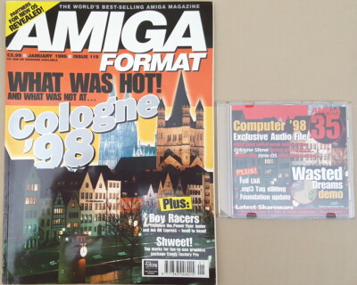 Amiga Format Magazine w/CD  Jan.1999 Cologne'98 WebDesign2 Polataa Game +MORE