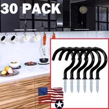 30pcs Vinyl Coated Ceiling Hooks,Screw-In Mug Hooks,Multi-Function Wall Hook NEW