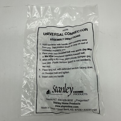 Stanley Universal Connector New In Package 3235 for Wet / Dry Mop Floor Cleaning
