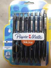 Retractable Ballpoint Pens Medium Point Paper Mate InkJoy 300RT Black 8 Pack NEW