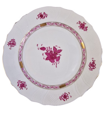 Herend Apponyi purpur Porzellan großer Speise Teller ca. 26 cm