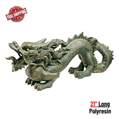 Large Asian Dragon of The Great Wall Statue Outside Garden Lawn Patio Art Decor