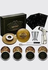 Cocktail Smoker Kit with Torch for Whisky Bourbon Cocktail 4 Wood Smoked Chips