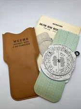 WEEMS NAVIGATIONAL E-6B DEAD RECKONING COMPUTER With CASE And MANUAL E-10