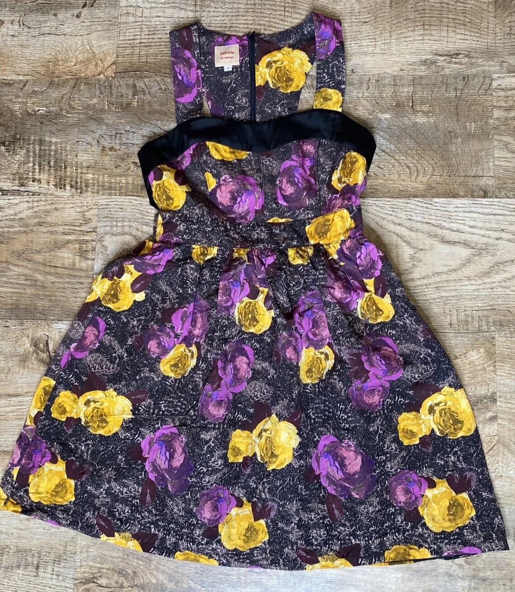 Twinkle By Wenlan Size 2 Dress Purple Yellow Floral Sleeveless eBay