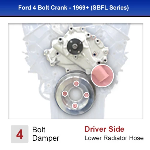 Kit de polea y soporte serpentina Ford Small Block 289 302 aire acondicionado PS ALT SBF 4 pernos Foto 4 de 4
