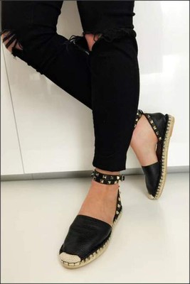 rockstud espadrille flat