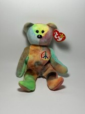 TY Beanie Baby PEACE 4th Gen HT/5th Gen TT Printing Errors and Fabric Errors