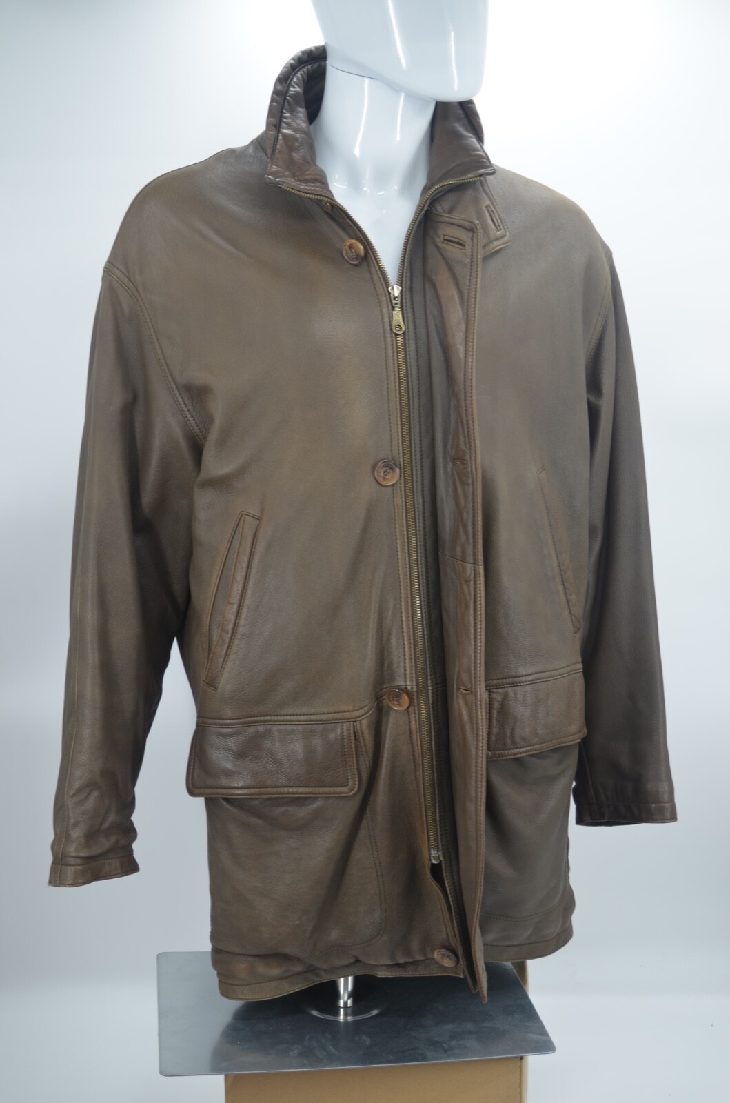 Giacca classica in pelle YSL YVES SAINT LAURENT da uomo marrone taglia 50 L