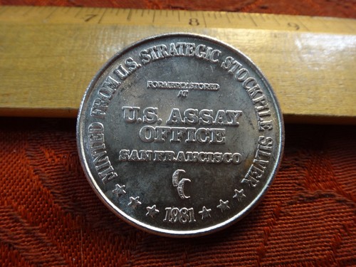 1981 U.S. Assay Office 1 Oz .999 Silver Round A - No Reserve - Free S&H USA