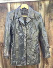 Jim & Mary Lou Women's Black Genuine Leather Coat Jacket (m)