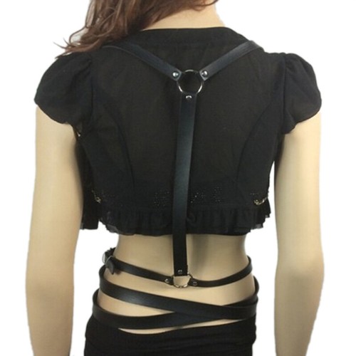 Faux Leather Body Bondage Harness Waist Suspenders Belt Straps Cage Be TP f8 - Picture 2 of 9