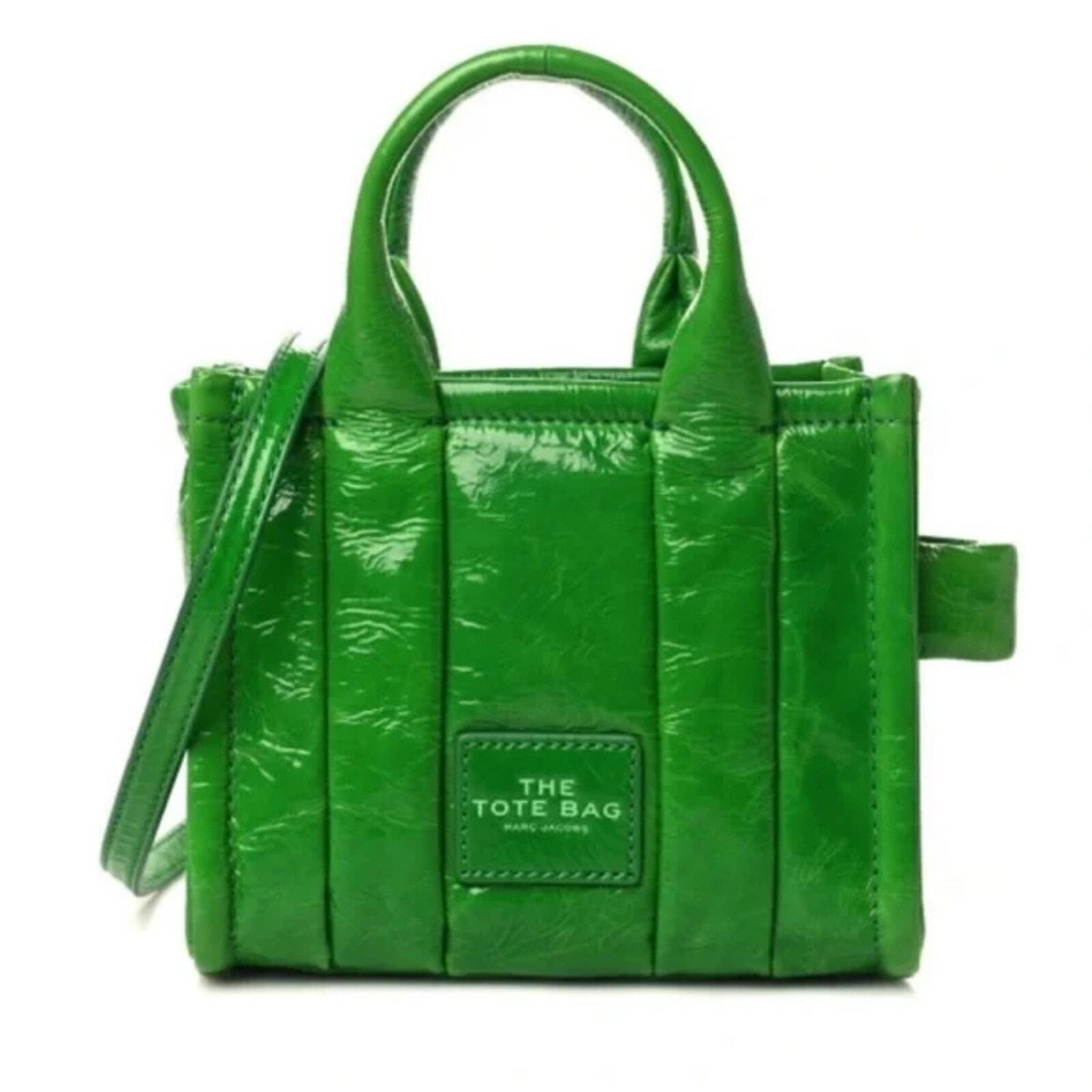 Marc Jacobs The Shiny Crinkle Mini Tote Green crossbody bag