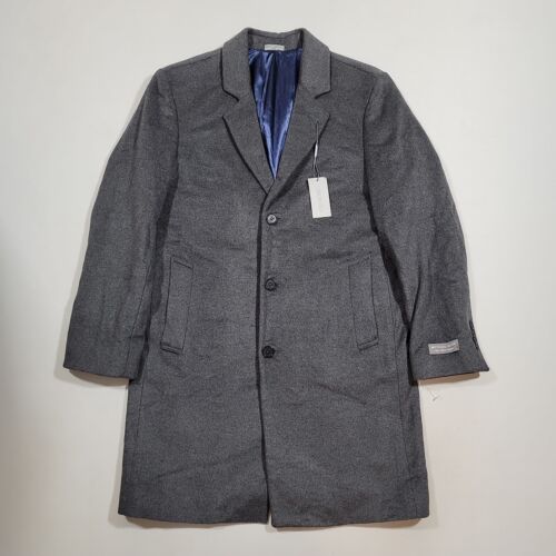 Michael Kors Madison Overcoat Men 44R LargeGray Heather Wool Cashmere $495 - Picture 2 of 8