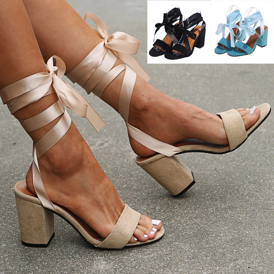 Wrap tie store heels