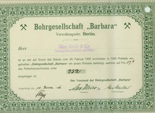 H&ouml;xter: Bohrgesellschaft "Barbara" 1911 Aktie