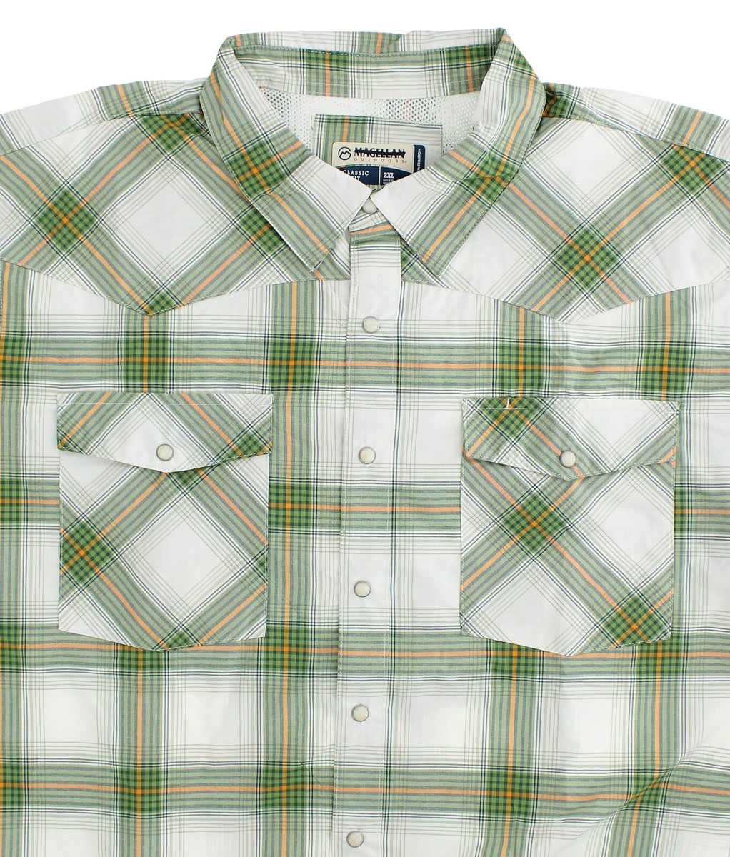 Chemise De Pêche Magellan Outdoors Homme - 2XL/XXL - Verte - Manches Longues - Occasion