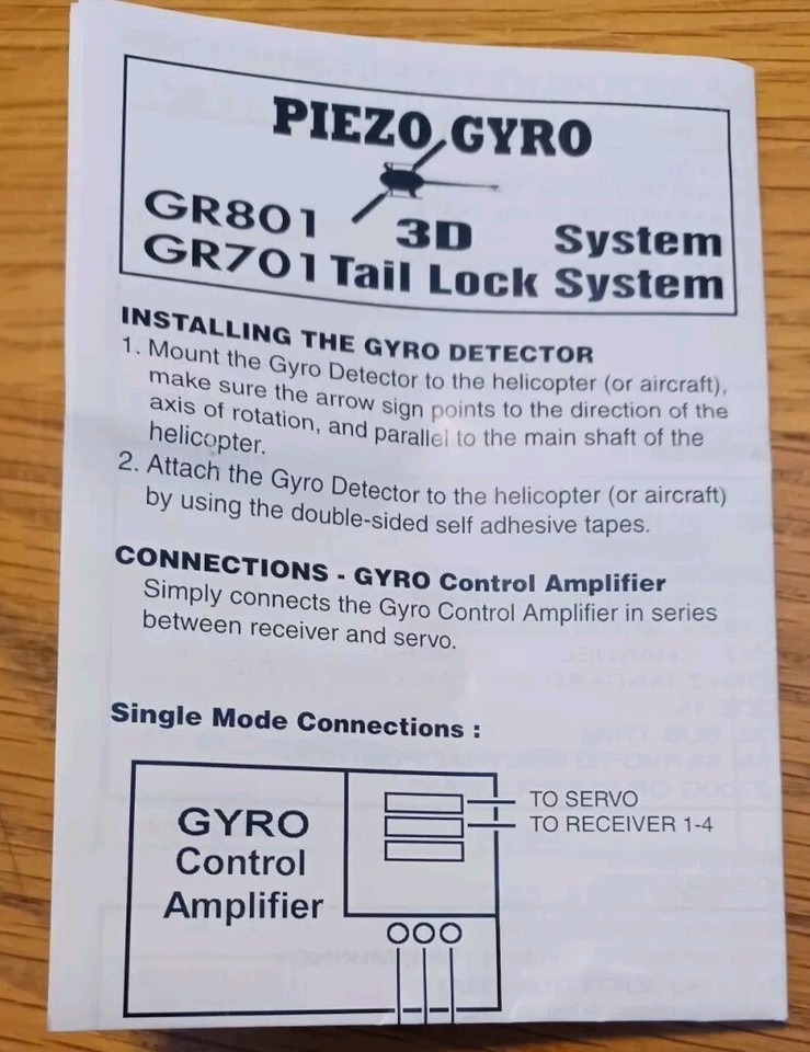 Piezo Gyro GR701 Tail Lock System - Small Size Piezoelectric Ceramic ...