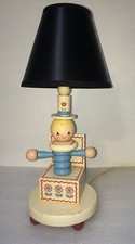 Vintage Wood Jack in the Box Lamp Nursery Folk Art Underwriters Laboratory Inc.