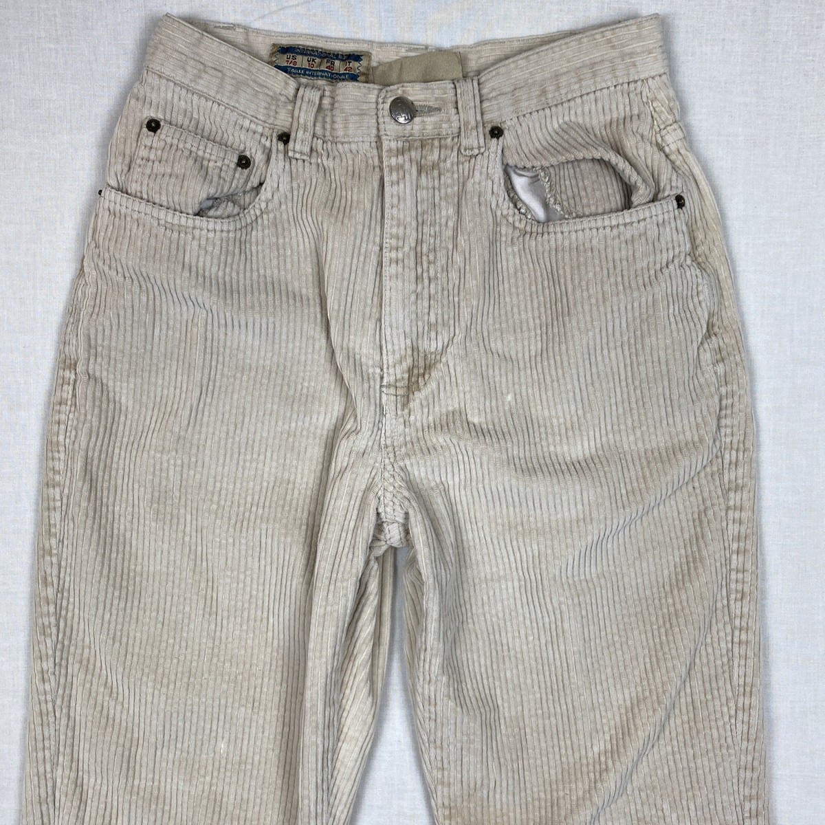 Vintage EXP by Express Corduroy High Waisted Mom Pants-Ivory/Sz 7/8  (27x29.5) | eBay