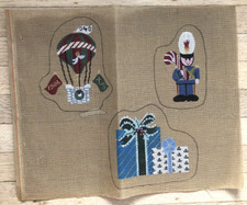 Vintage Handpainted TS Designs Needlepoint Canvas w/ 3 Ornament Patterns