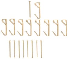 NEW PROSOURCE 5373857 PACK 8 BRASS 20 LB NAIL ON PICTURE HANGERS