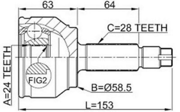 Joint Set Outer Mazda 3 BK MTM 2.0 2003-, 1.6 TDI 01.2005-2013 -