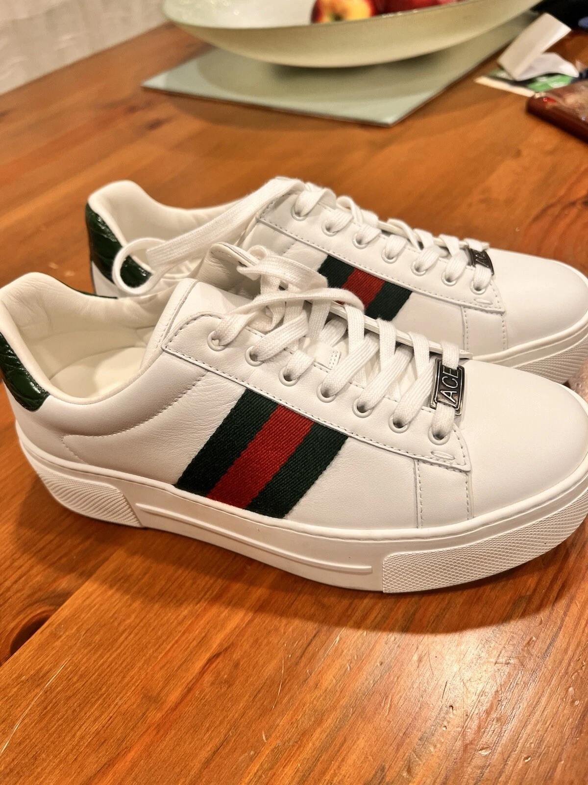 Baskets femme GUCCI Ace plateforme cuir blanc 36,5