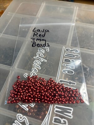 Lava red glass fly tying beads