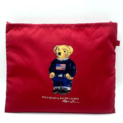 Polo Ralph Lauren Polo Bear Rain Bag Reusable bag American Flag Bear red NEW