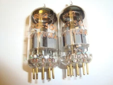 Matched Pair of 6922 Tubes, by Amperex USA, For Tung-Sol, Gold Pin, Hi Ratings