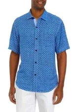 Tommy Bahama Veracruz Cay Rio Geo Short-Sleeve Mens Shirt - Medium NWT $118